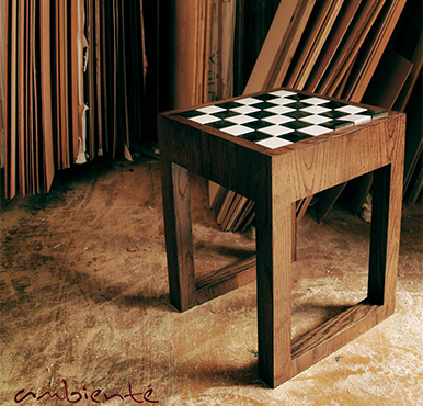 Customised Checked Tiles Side Table