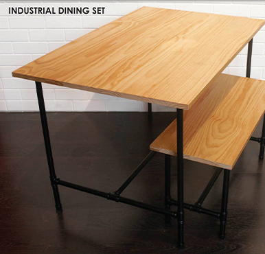 Industrial Pipe Dining Table w/ Bench